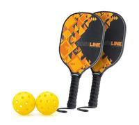 Toyrific Baseline Orange Pickleball Set - Wooden Paddles and Balls for Indoor & Outdoor Use, 39 cm x 19 cm
