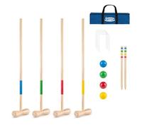 Toyrific Grasshopper Games | Wooden Croquet Set, 4 Wooden Mallets with 4 Wooden Balls, Complete Set for Kids and Adults, Outdoor Family Garden Game