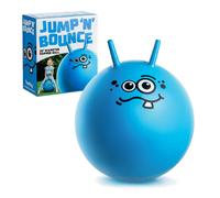 Toyrific Jump N Bounce Kids Space Hopper, 20 Inch Retro Bouncing Ball with Easy Grip Handles, Outdoor or Indoor Exercise Toy for Ages 3+, Toothy Blue