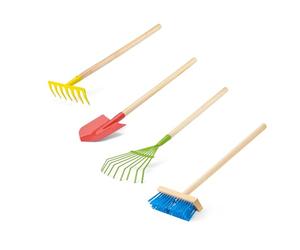 Toyrific Little Roots 4 Piece Long Handle Tool Set, Kids Gardening Tools
