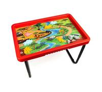 Toyrific Plastic Play Tray Table for Indoor and Outdoor Play - Farm and Safari