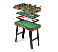 PowerPlay 4-in-1 Multi-Sports Game Table Set, Indoor Family Games, Table Football, Pool Table, Table Tennis and Table Hockey, for Kids and Adults