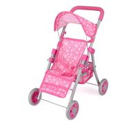 Toyrific Snuggles Deluxe Dolls Buggy | Collapsible Stroller, Toy Pram Pushchair for Kids, Girls, Pink