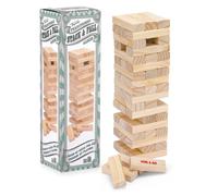 Toyrific Stack and Fall Tumble Tower Game Stacking Balance Game Set 57 Wooden Blocks