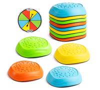 Toyrific Stepping Stones Balance Game, 8 Colourful Non-Slip Sensory Stones with Spinner, Indoor and Outdoor Play Toy for Kids Age 3+, Stackable, Holds up to 20kg
