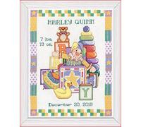 Toys Baby Birth Sampler ~ 11"x14" Counted Cross Stitch