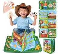 Toys for 1-2-3 Year Old Boys Girls Toddler, Montessori Busy Board for 1 2 3 4 Year Old Boy Girl Gifts | 1st Birthday Present Animal Farm Busy Book for Kid Age 2-3 Baby Sensory Travel Educational Toy