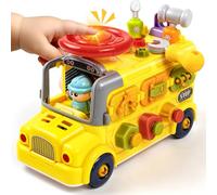 Toys for 1 2 3 Year Old Boys, Montessori Tool Cart for Toddlers, Gears, Knobs, Storage Gifts Toys for 1 Year Old Boys Girls, Pretend Play Toolbox for Early Learning & Fine Motor Skills