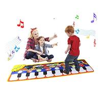 Toys for 1-6 Year old Girls Boys Toddlers Infant Kids, Gifts for 6-24 month old boys girls Piano Music Dance Mat with 19 Keys Piano Mat, 8 Selectable Instruments Build-in Speaker & Recording Function