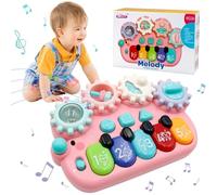 Toys for 12 3 4 Year Old Girls, Baby Toys for 6 Months Plus, Baby Music Piano Toy, Sensory Sound Early Learning Musical Toy for 6-12 Months Girl Boy Toddler Birthday Gifts (Pink)