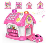 Toys for 2 Year Old Girls: Montessori Educational Toys for 2 Year Old, 6 in 1 Activity House Baby Toy with Music/Sound/Clock, Birthday Gifts for 2 Year Old Girls Kids