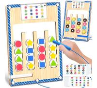Toys for 3 4 5 6 Year Old Boys Girls Gifts: Wooden Magnetic Puzzles Maze - Montessori Girls Boys Toys Age 3 4 5 - Gifts for 3-4-5-6 Year Olds Girl Boy Present Colour Sorting Toddler Toy Travel Games