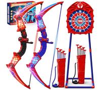 Toys for Age 3-12, 2 Pack Boys Toys With Red & Blue LED Lights, Standing Target & 2×Quiver, Indoor Outdoor Toy Gifts Birthday Presents for 3 4 5 6 7 8 9 10 11 12 Year Old Boys Girls Kids