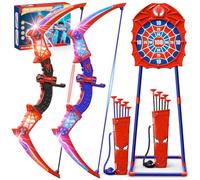 Toys for Age 3-12, 2 Pack Spider Toys With Red & Blue LED Lights, Spider Standing Target & 2×Quiver, Indoor Outdoor Toy Gifts Birthday Presents for 3 4 5 6 7 8 9 10 11 12 Year Old Boys Girls Kids