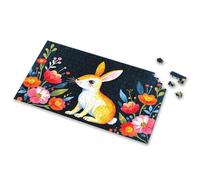 Toys For Ages 2-4 A Cute Rabbit Surrounded By Colorful Flowers. Picture Puzzle Games For Kids 8-12 Puzzles For Adults 1000 Pieces(1000PCS)