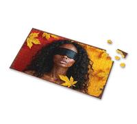 Toys For Ages 2-4 Autumnal Serenity: A Blindfolded Portrait Amidst Falling Leaves Picture Puzzle Toddler Toys 500 Piece Puzzles(500PCS)