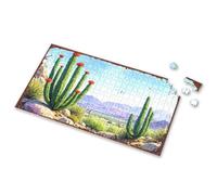 Toys For Ages 2-4 Desert Oasis: A Serene Cactus Landscape With Mountains In The Bac Picture Puzzle Toddler Toys 500 Piece Puzzles(300PCS)