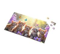 Toys For Ages 2-4 Five Cute Kittens In A Garden With Butterflies And Flowers Picture Puzzle Easter Gifts For Toddlers Girl Toys Age 4-5(1000PCS)
