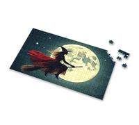 Toys For Ages 2-4 Silhouette Of A Witch Flying On A Broomstick Against A Full Moon Picture Puzzle Puzzle Activity Books For Kids Ages 6-8(1000PCS)