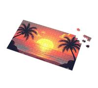 Toys For Ages 2-4 Sunset Palm Trees Ocean Horizon Picture Puzzle Toys For Ages 2-4 Outfoxed Game For Kids(300PCS)