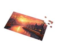 Toys For Ages 2-4 Sunset Serenity In The Village Picture Puzzle Toys For Ages 2-4 Outfoxed Game For Kids(1000PCS)