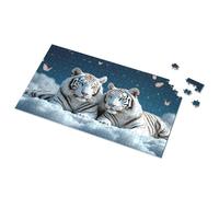 Toys For Ages 2-4 Two White Tigers In The Sky With Butterflies Picture Puzzle Toys For Ages 2-4 Outfoxed Game For Kids(500PCS)