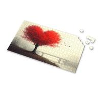 Toys For Ages 8-13 A Lone Tree With Vibrant Red Leaves Stands On A Hill Overlooking A Misty River Picture Puzzle Puzzle Books For Adults Girl Toys Age 4-5(1000PCS)