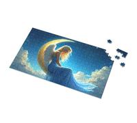 Toys For Ages 8-13 Angel Sitting On The Moon In A Blue Dress Picture Puzzle Gift For 4 Year Old Boy Toys For Boys 6-8(1000PCS)