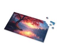 Toys For Ages 8-13 Autumnal Sunset By The Lake Picture Puzzle Puzzle Books For Adults Girl Toys Age 4-5(1000PCS)