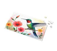 Toys For Ages 8-13 Colorful Hummingbird In A Garden Of Flowers Picture Puzzle Gift For 4 Year Old Boy Toys For Boys 6-8(1000PCS)
