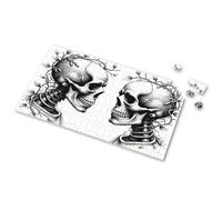Toys For Ages 8-13 Two Skulls Facing Each Other With Vines Growing Around Them Picture Puzzle Puzzle Books For Adults Girl Toys Age 4-5(1000PCS)