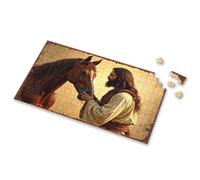 Toys For Boys 4-6 A Man In Ancient Attire Gently Touches The Nose Of A Majestic Horse Picture Puzzle 3 Year Old Girl Gifts 750 Piece Puzzles For Adults(500PCS)