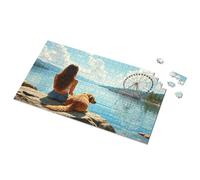 Toys For Boys 4-6 Woman And Dog By The Lake With Ferris Wheel Picture Puzzle Puzzle Books For Adults 1500 Piece Puzzle(300PCS)