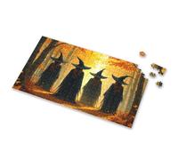 Toys For Boys 6-8 Four Witches In Black Robes Walk Through An Autumn Forest Picture Puzzle 3 Year Old Girl Gifts Activity Books For Kids Ages(500PCS)