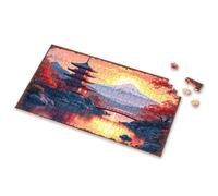 Toys For Boys 6-8 Japanese Pagoda Sunset: A Serene Landscape With Mount Fuji Picture Puzzle Easter Gifts Puzzle Books For Adults(300PCS)