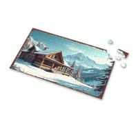 Toys For Boys 6-8 Snowy Mountain Retreat: A Cozy Log Cabin In Winter Wonderland Picture Puzzle Easter Gifts Puzzle Books For Adults(300PCS)