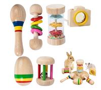 Toys for Bunnies | Colorful Wooden Rabbit Chew Toys 6x | Bite-Resistant Pet Playing Teeth Grinding, Cute Animal Treats Accessories, Hamster Teether, Pet Supplies