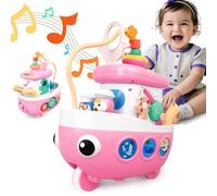 Toys for Girls Gifts - Baby Toys Crawling Boat with Music and Sound,9-in-1 Baby Musical Toys 18+ Months Age, First Christmas Birthday Gifts for 18+ Months