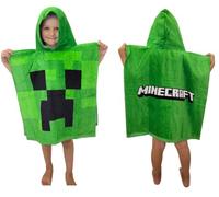 Toys & Gamers Official Minecraft Hooded Poncho - Unisex Creeper Green Towel for Ultimate Gaming Comfort Ages 3-12 Years