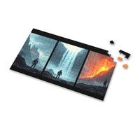 Toys & Games Volcanic Eruption, Waterfall, Mountainous Landscape. Picture Puzzle Easter Gifts For Teens Toys Under 10 Dollars(300PCS)