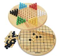 Toys of Wood Oxford TOWO Chinese Checkers Age 6+ and Gobang Set (Five in a Row) - 2 in 1 Family Board Game - Board Games for Ages 6 and Up - Wooden Games for the Whole Family