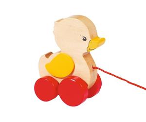 Toys Pure Pull Along Wooden Duck,Red,8.5 x 5.4 x 10 centimetres