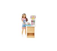 Toys, Skipper Doll and Snack Bar Playset with Counter, Color-Change Sundae and 8 Additional Accessories, First Jobs, HKD79