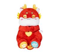 Toys Sleep Anxiety Soft Animals Portable Sound Machine with Music Lights Breathing Motion Newborns Soothing Comfort for Babies (Red, 33x18cm)