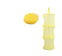 Toys Storage Hanging Mesh Basket,3 Tiers Space Saver Bags Portable Foldable Mesh Bag Bedroom Wall Door Closet Kids Toys Organizer Laundary Basket Hanging Shelves Pockets (yellow)
