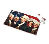 Toys Under 10 Dollars Founding Fathers: A Historical Portrait Picture Puzzle Outfoxed Game For Kids Puzzle 500 Pieces(300PCS)