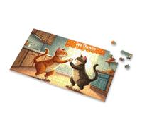 Toys Under 10 Dollars Two Cats Dancing In A Kitchen Picture Puzzle Jigsaw Puzzle 500 Pieces(500PCS)