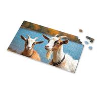 Toys Under 10 Dollars Two Goats Standing By A Lake Picture Puzzle Jigsaw Puzzle 500 Pieces(300PCS)