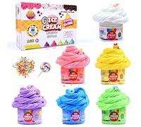 ToysButty 6 Butter Slime Making Kit Super soft Non Sticky Fluffy Slime in Gift Box, Stretchy Scented Ice Cream Toy with Cake Charms, Slime Kits for Girls Boys, Party favours for Kids