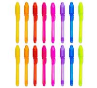 Toyseum 16 x Invisible Ink Pens With UV Light, Spy Pens for Writing Secret Messages, Fillers for Kids Party Bags, Magic UV Marker for Boys & Girls, Favours for Children's School Prizes, Pack of 16